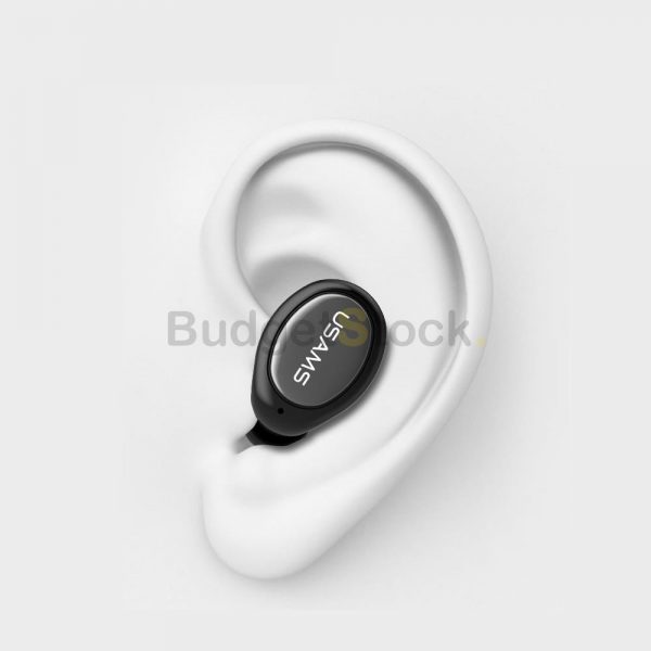 USAMS US-LJ001 Draadloze Bluetooth 4.1 Enkele Mini Onzichtbare Oortelefoon met Microfoon - Zwart | BudgetStock